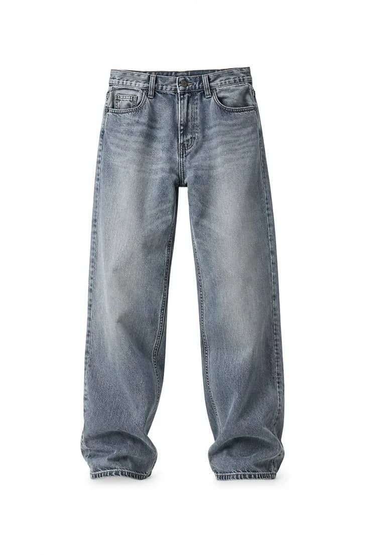 Relaxed Straight Jeans in Grey