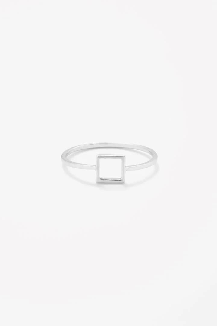 Geometric Silver Ring in Silver