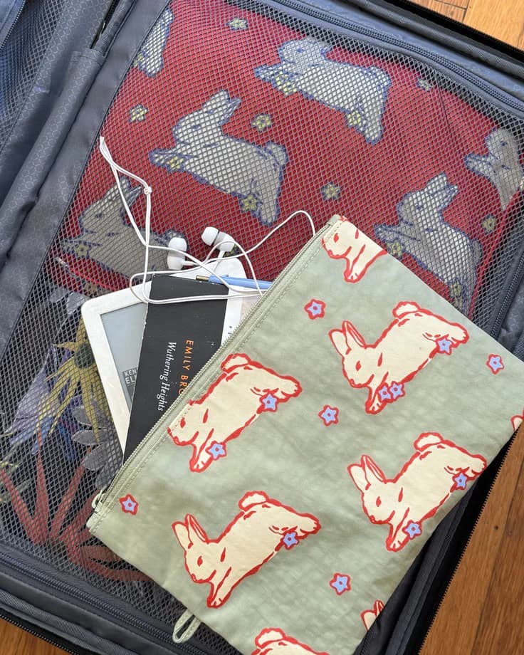 Flat Pouch Set — Spring Animals in Pink / blue