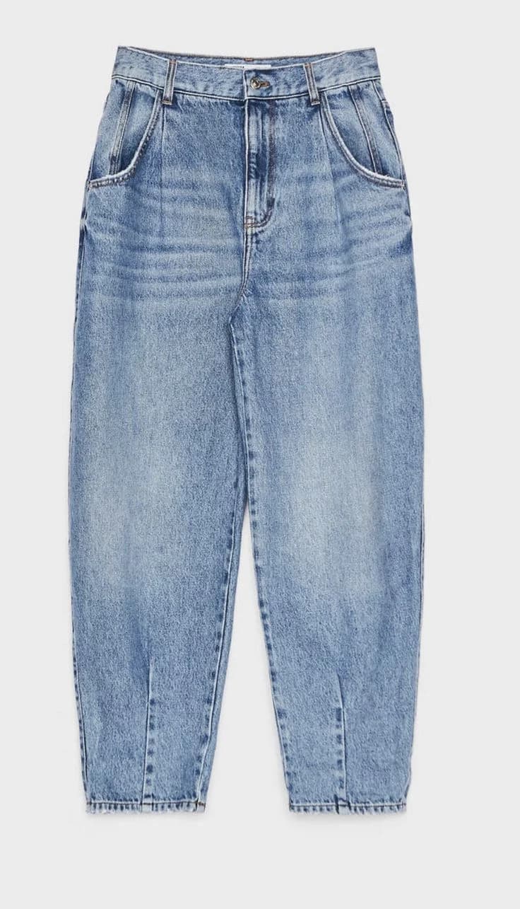 Tapered Barrel Jeans in Grey blue