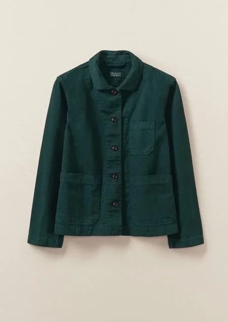 Boxy Chore Jacket in Forest green
