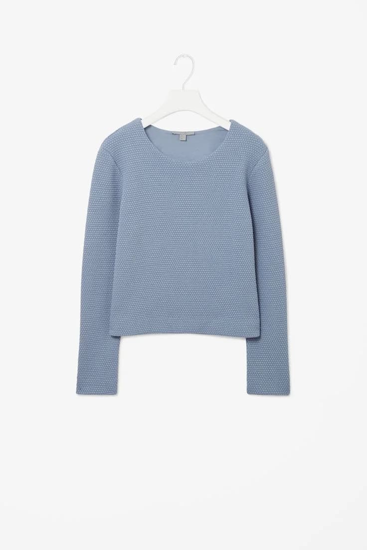 Raised-Texture Top in Powder blue