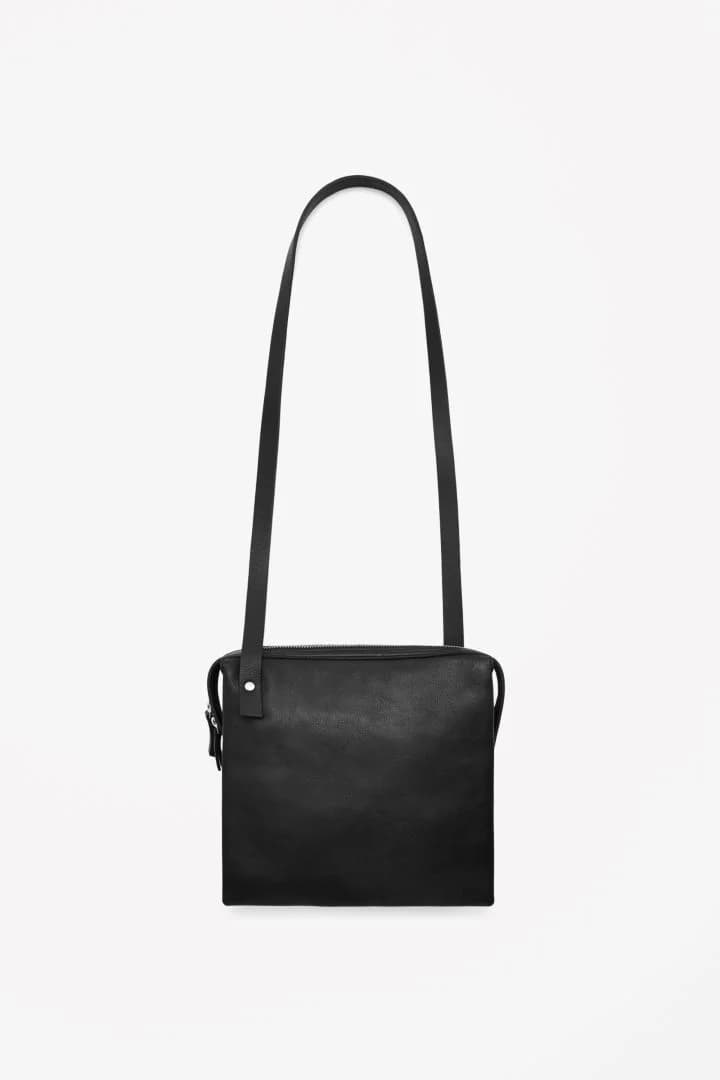Leather & Scuba Bag in Black