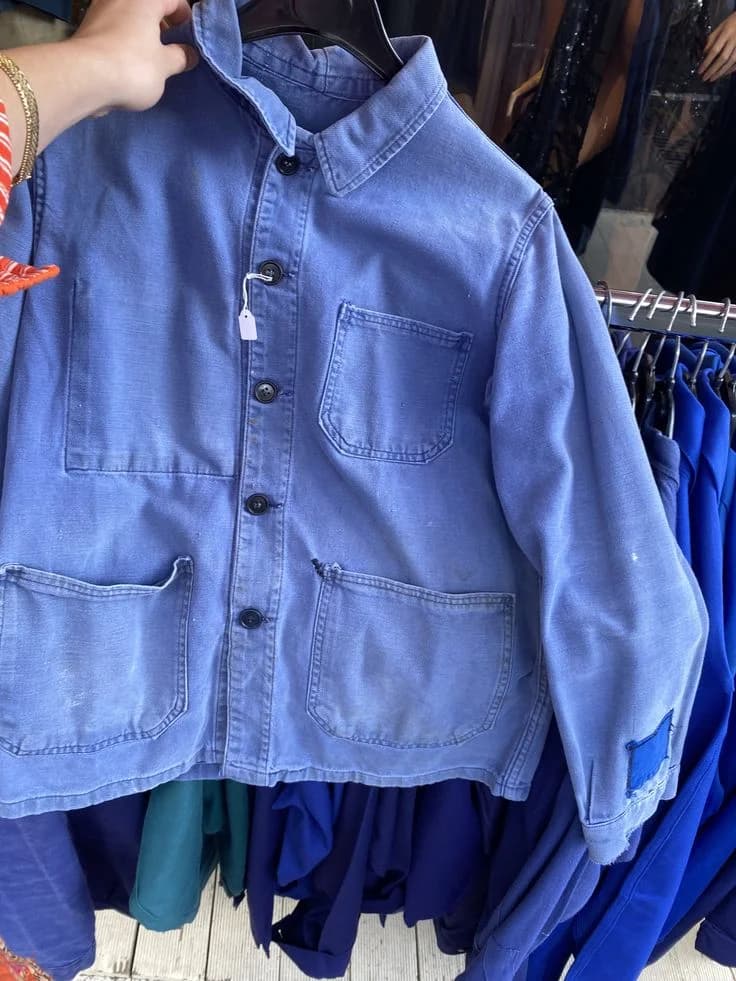 Cropped Work Jacket in Cornflower blue