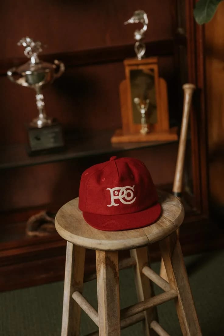 Classic Wool 5 Panel Cap in Red