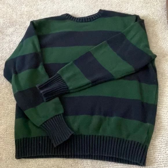 Tate Stripe Sweater in Navy / green