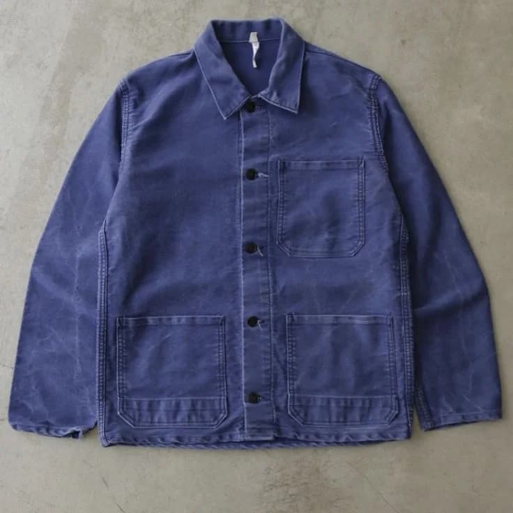 Washed Chore Jacket in French blue
