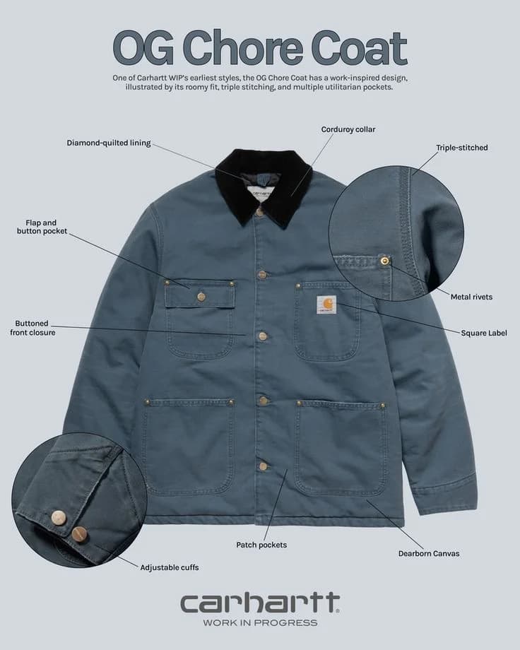 OG Chore Coat in Slate blue