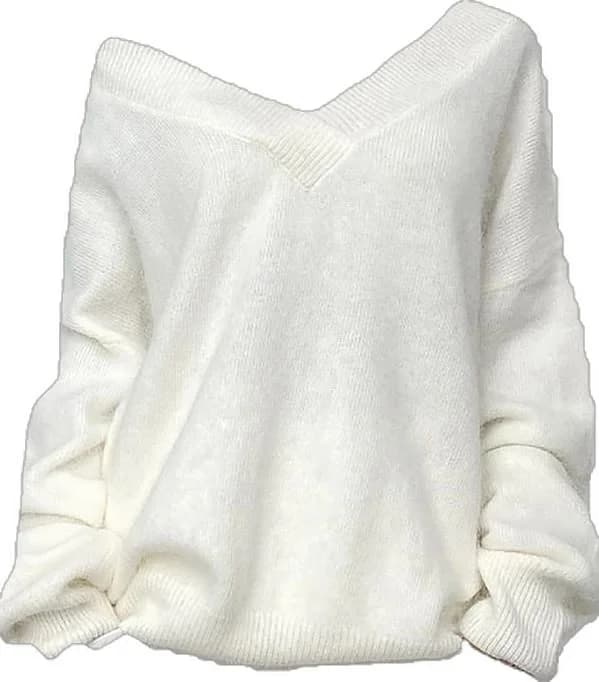Soft V-Neck Knit in Ivory